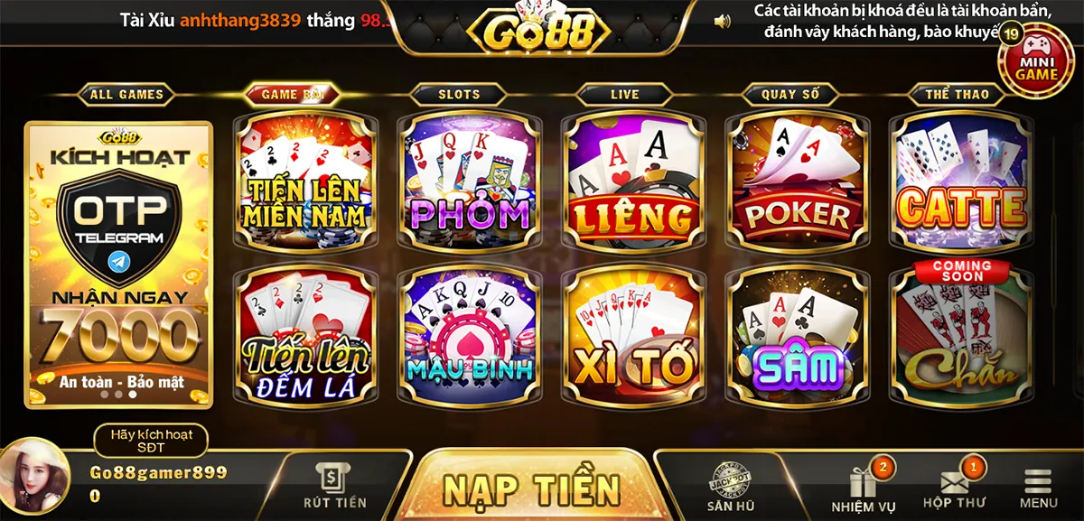 Nhóm kèo Baccarat game bài đổi thưởng uy tín go88